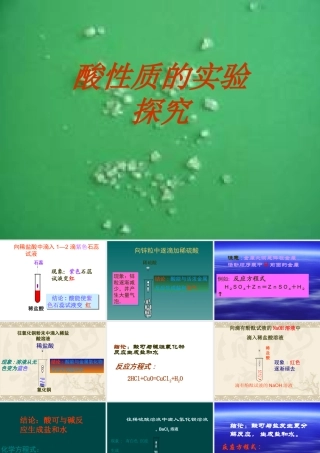 九年级化学下册 酸性质的实验探究课件