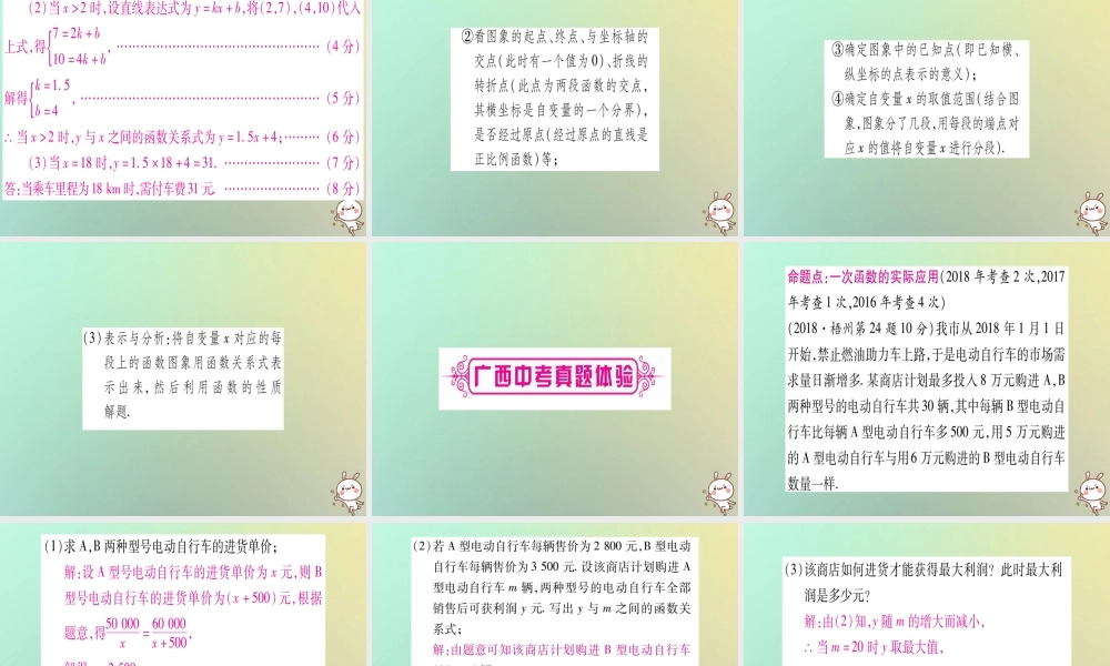 中考数学精选准点备考复习 第一轮 考点系统复习 第3章 函数 第2节 一次函数 第2课时 一次函数的应用课件 新人教版 课件
