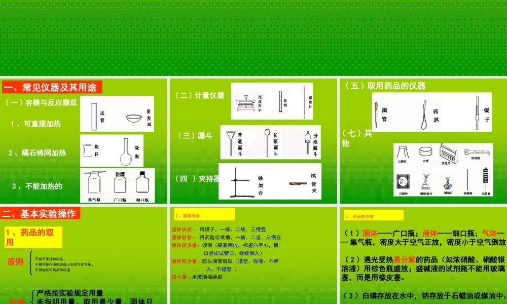 中考科学 常用仪器和基本操作100课件 浙教版 课件