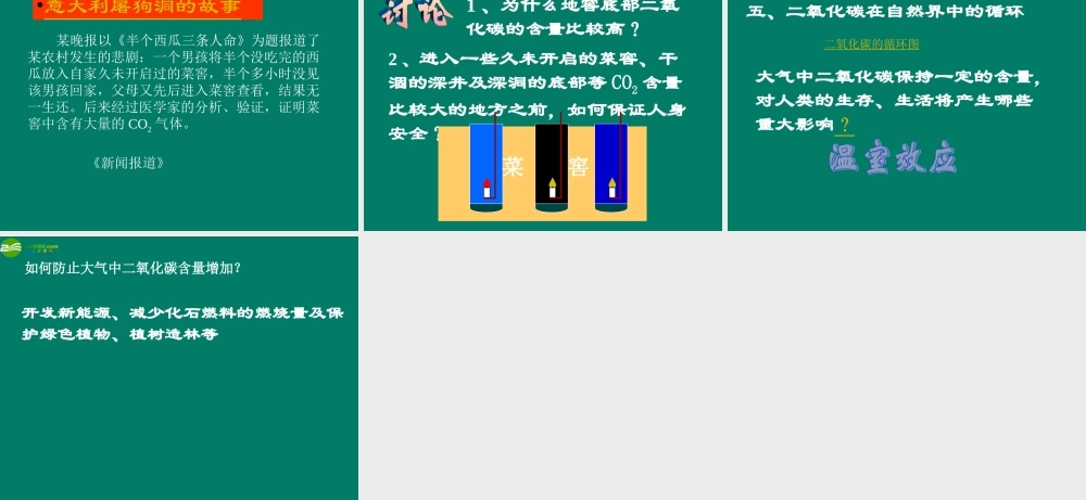 九年级化学 用途广泛的二氧化碳课件 湘教版 课件