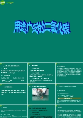 九年级化学 用途广泛的二氧化碳课件 湘教版 课件
