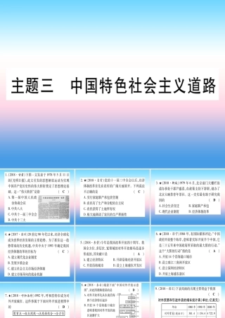 (甘肃专用)中考历史总复习 第一篇 考点系统复习 板块三 中国现代史 主题三 中国特色社会主义道路(精练)课件