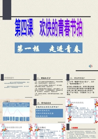 七年级政治走进青春 七年级政治上：第四课 欢快的青春节拍 课件人教版新课标