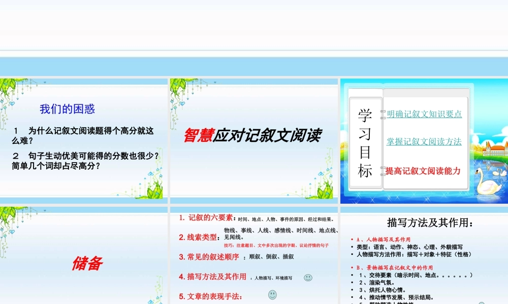 中考语文复习方略－中考记叙文阅读方法指导 精品课件