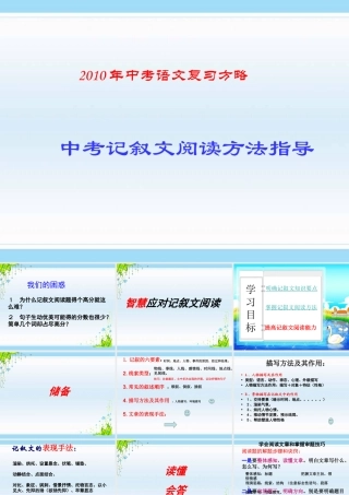 中考语文复习方略－中考记叙文阅读方法指导 精品课件