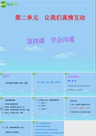 七年级政治下册 学会沟通课件 北师大版 课件