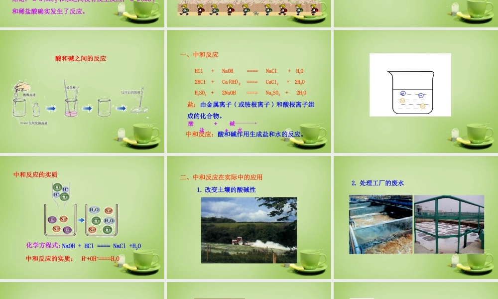 九年级化学下册 第10单元 课题2 酸和碱的中和反应课件 (新版)新人教版 课件