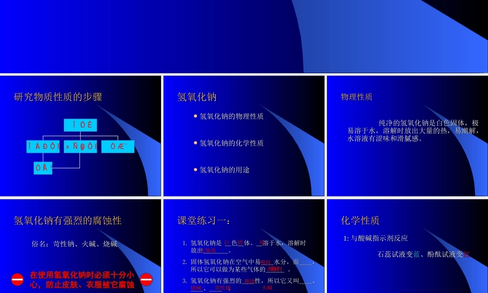 九年级化学氢氧化钠ppt 课件