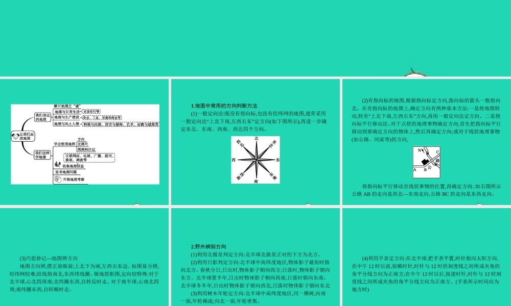 七年级地理上册 第一章 让我们走进地理本章整合课件 (新版)湘教版 课件