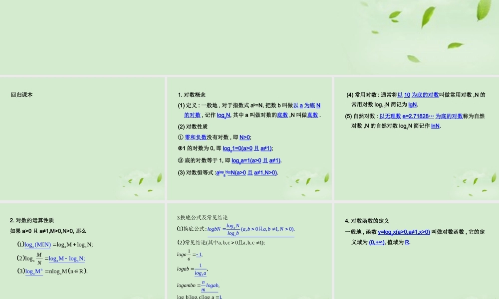 (走向清华北大)高考总复习 对数与对数函数课件