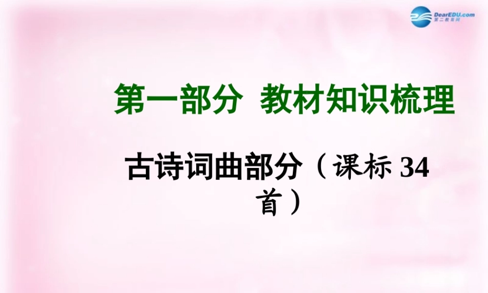中考语文总复习 第一部分 教材知识梳理 古诗词曲部分 八上精讲课件 苏教版 课件