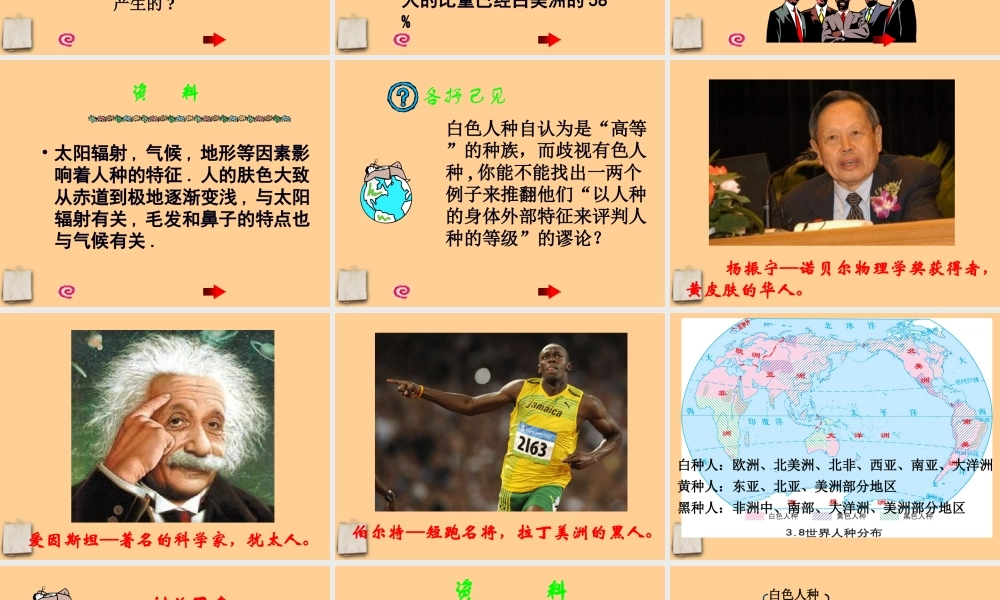 七年级地理上册 第三章世界的居民第二节世界的人种课件 湘教版 课件
