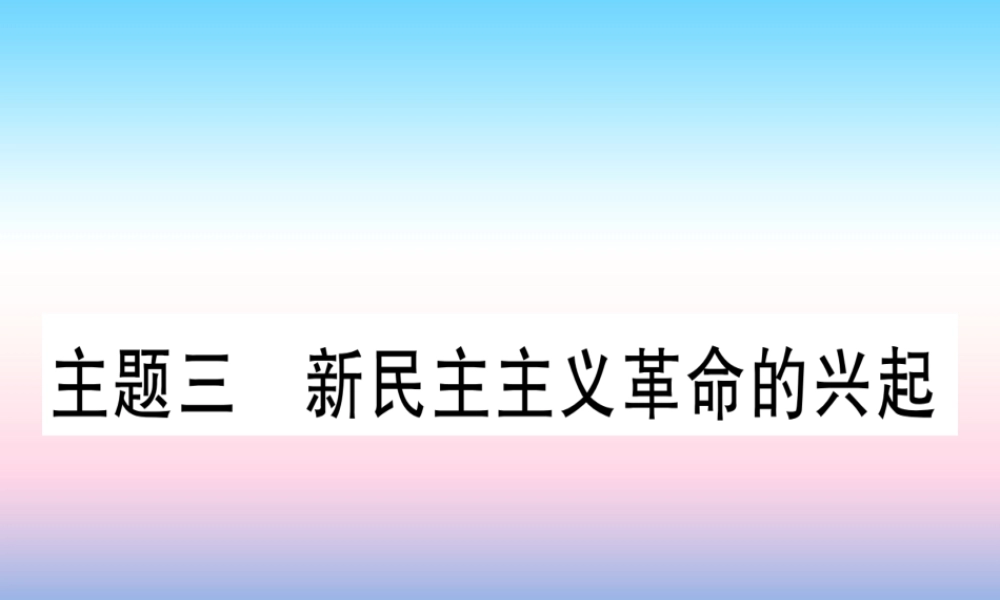 (云南专用)中考历史总复习 第一篇 考点系统复习 板块2 中国近代史 主题三 新民主主义革命的兴起(精练)课件