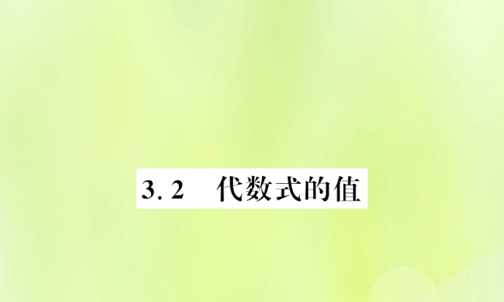 七年级数学上册 第3章 整式的加减 3.2 代数式的值习题课件 (新版)华东师大版 课件
