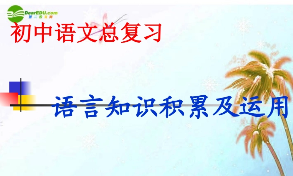 中考语文复习专题课件 语言知识积累及运用 课件