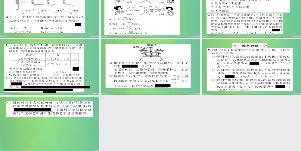 九年级化学上册 第5单元 课题1 质量守恒定律课件 (新版)新人教版 课件