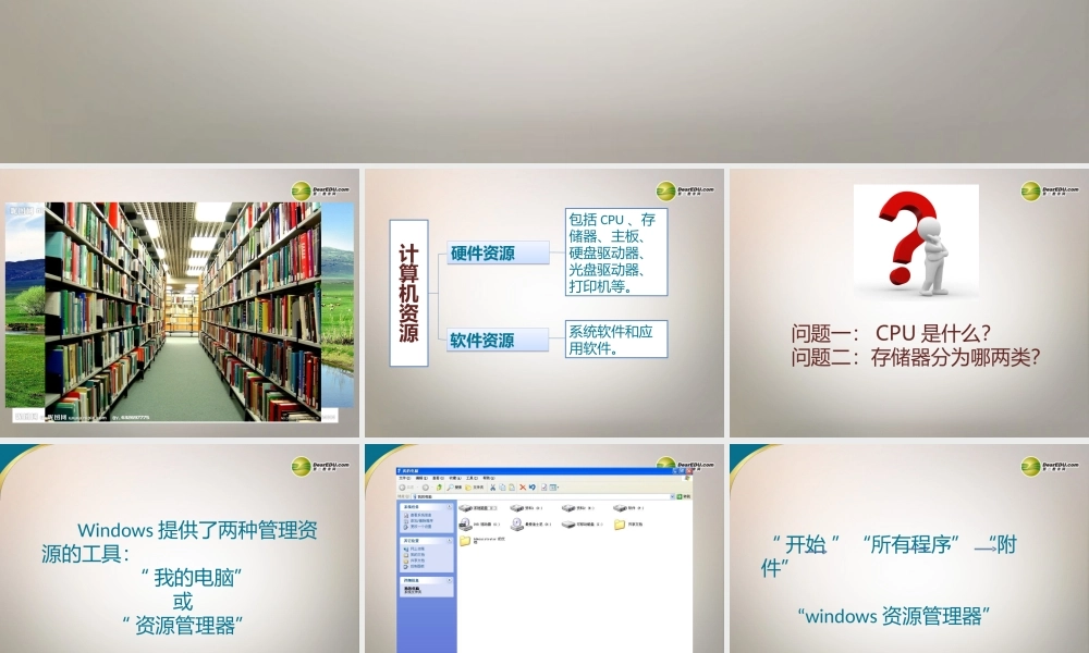 七年级信息技术下册 第一课(计算机资源的管理)课件 川教版 课件