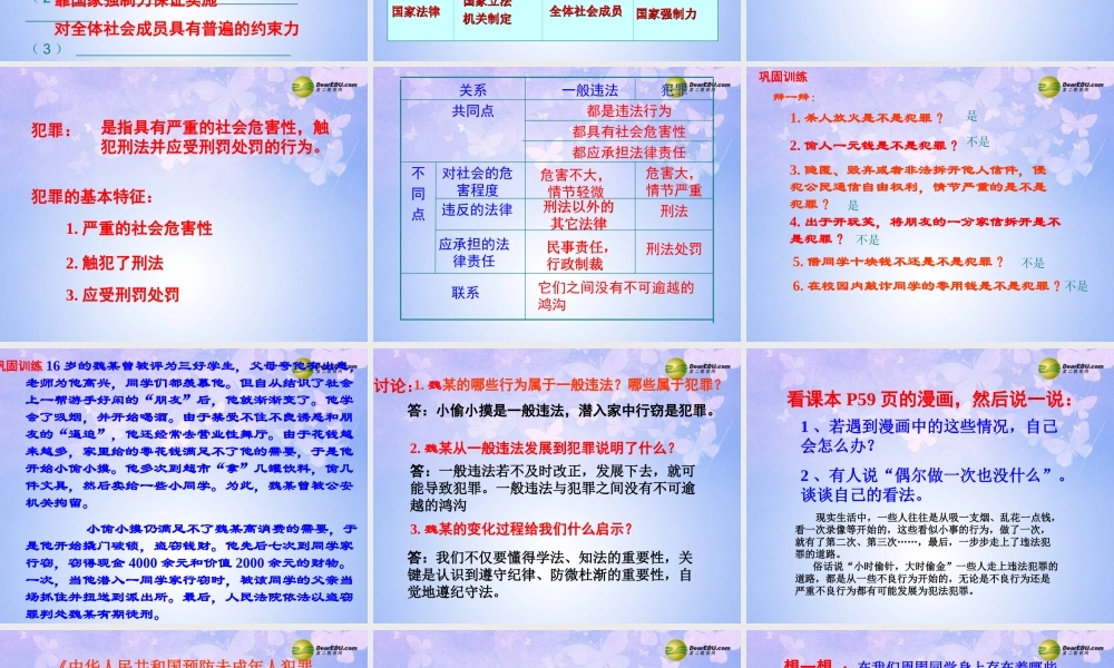 七年级政治下册 预防违法犯罪，从杜绝不良行为做起课件 鲁教版 课件