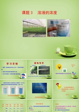 九年级化学下册 第9单元 课题3 溶液的浓度课件 (新版)新人教版 课件