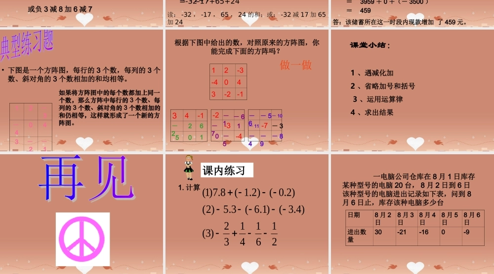 七年级数学上册 2.2 有理数减法课件2 (新版)浙教版 课件