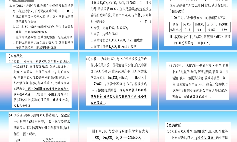 (甘肃专用)中考化学 第10单元 酸和碱 第1课时 常见的酸和碱(提分精练)课件