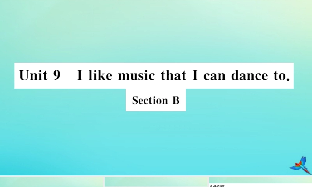 (河南专版)九年级英语全册 Unit 9 I like music that I can dance to Section B习题课件 (新版)人教新目标版 课件