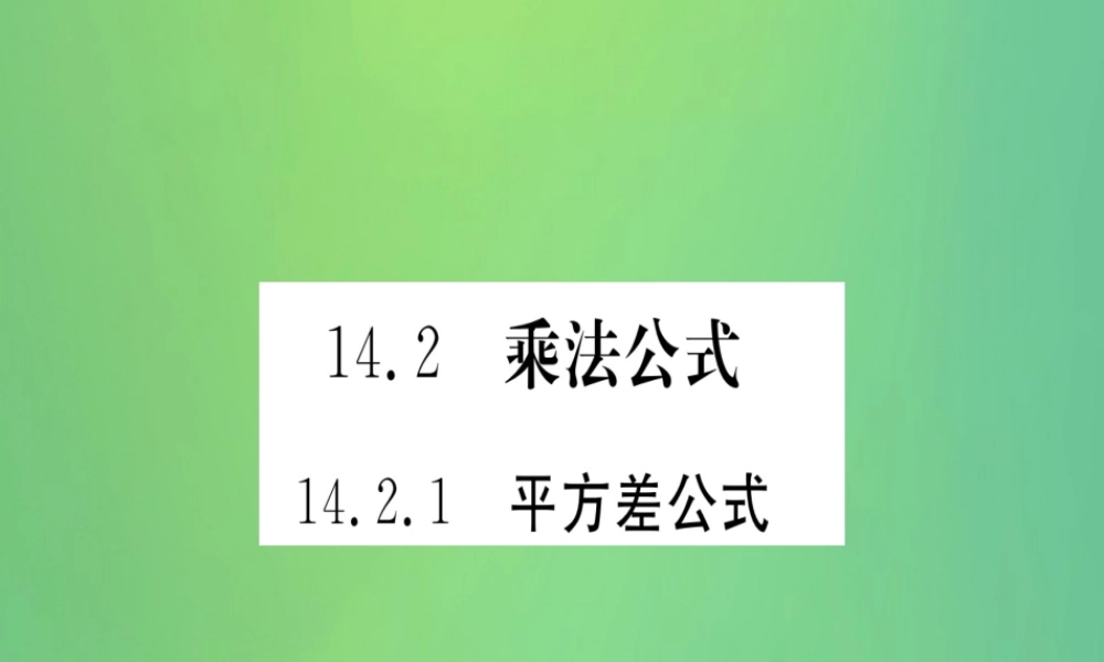 (江西专用)八年级数学上册 第14章 整式的乘法与因式分解 14.2 乘法公式 14.2.1 平方差公式作业课件 (新版)新人教版 课件