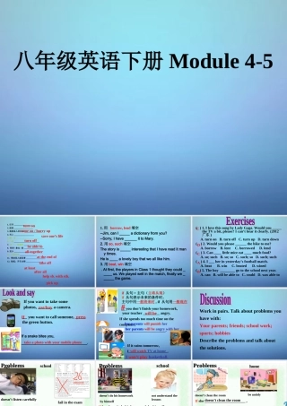 中考英语指导讲座资料复习 八下 Module 4 5课件