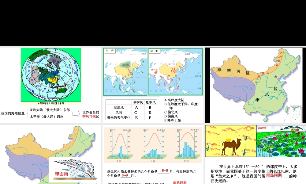 七年级地理中国气候 特征3课件 鲁教版 课件