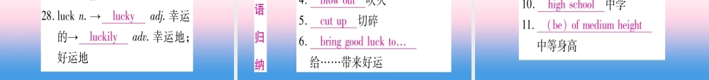 (湖北专用版)版中考英语复习 第一篇 教材系统复习 考点精讲五 七下 Units 9 12实用课件