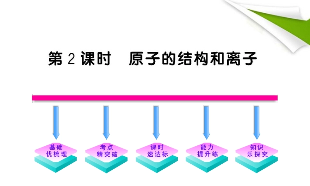 九年级化学上册 322原子的结构和离子配套课件 沪教版 课件