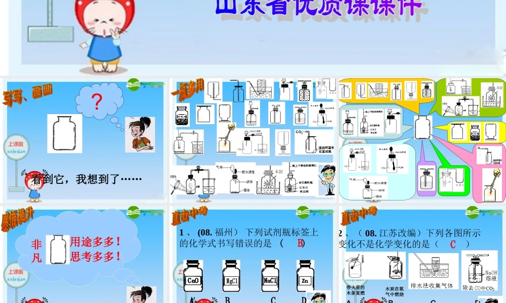 九年级化学第一轮总复习 化学实验专题课件 鲁教版 课件