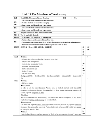 Unit 19 The Merchant of Venice总复习重点句及词组考查 高二英语第19单元课件及单元课文学习与讲解The Merchant of Venice课件 高二英语第19单元课件及单元课文学习与讲解The Merchant of Venice课件