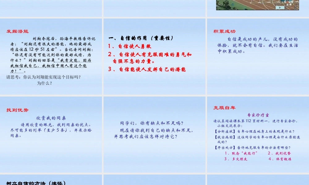 七年级政治上册 成功需自信课件 鲁教版 课件