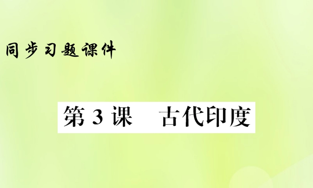 九年级历史上册 第1单元 古代亚非文明 第3课 古代印度习题课件 新人教版 课件