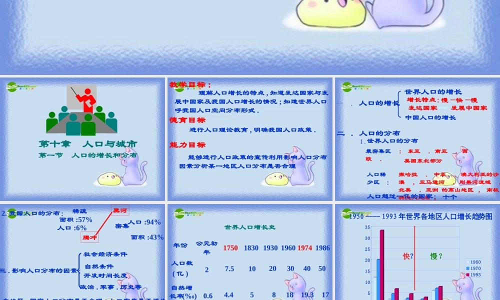 七年级地理 人口的增长和分布课件 粤教版 课件