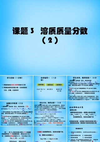 九年级化学下册 93 溶质的质量分数课件2 新人教版 课件