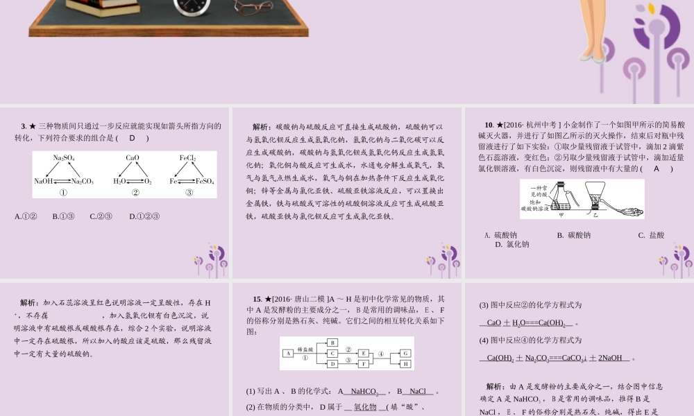 (河北专版)九年级化学 重点题目精讲 第十一单元 盐 化肥课件 (新版)新人教版 课件