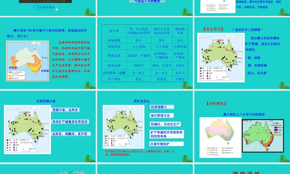 七年级地理下册 第八章 第四节 澳大利亚(二澳大利亚的经济)课件 七年级地理下册 第八章 第四节 澳大利亚课件+素材(新版)新人教版-2