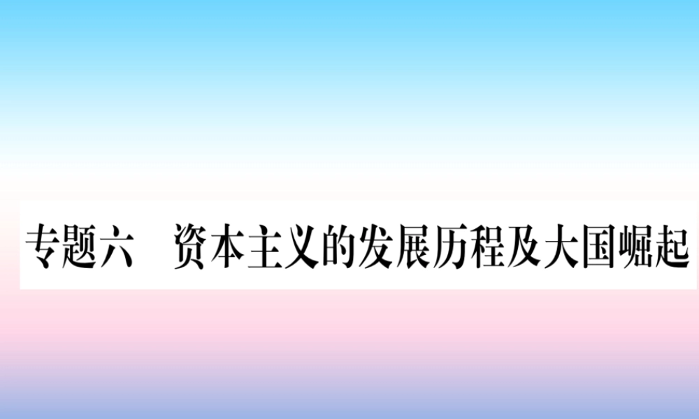 (甘肃专用)中考历史总复习 第二篇 知能综合提升 专题六 资本主义的发展历程及大国崛起课件
