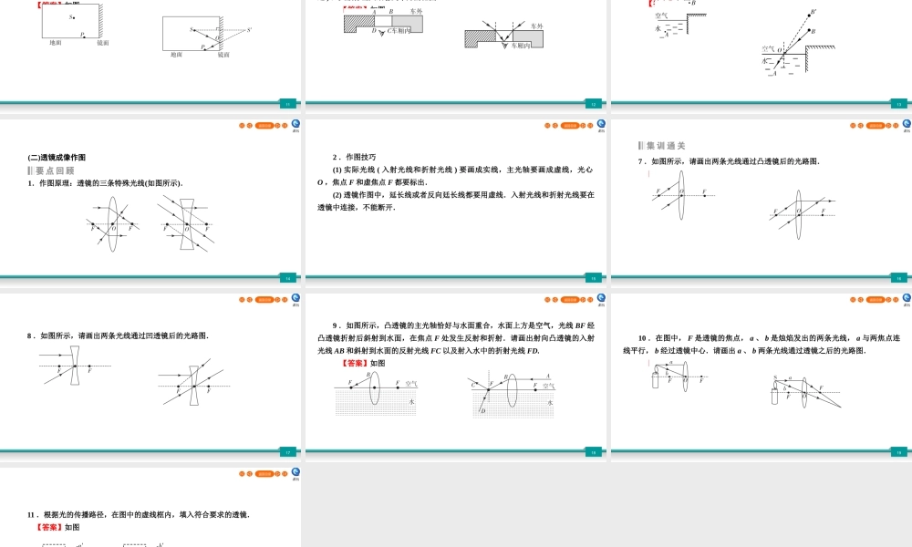 中考物理二轮复习 专题1 作图题 第1节 光学作图课件