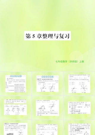 七年级数学上册 第5章 相交线与平行线整理与复习习题课件 (新版)华东师大版 课件