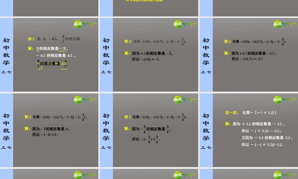 七年级数学上册 23(绝对值与相反数)第2课时课件 苏科版 课件