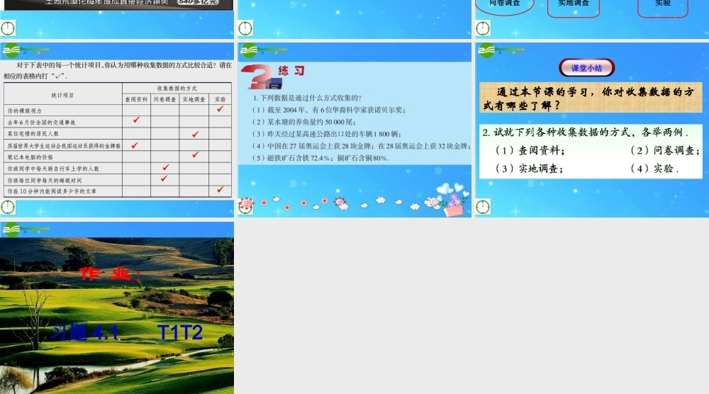 七年级数学上册 §4.1收集数据的方式课件 青岛版 课件