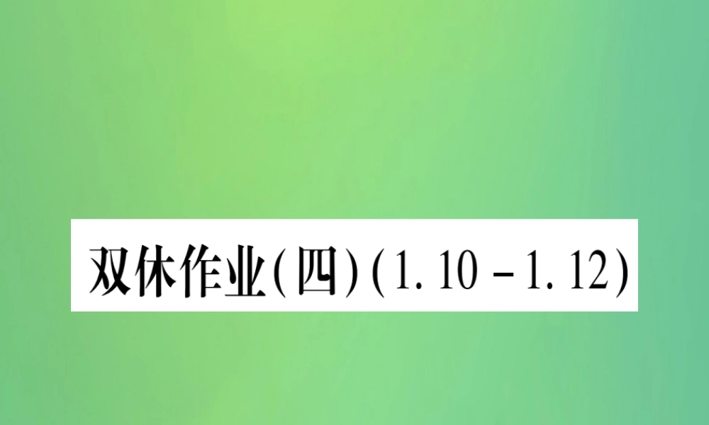 七年级数学上册 双休作业(4)(1.10 1.12)作业课件 (新版)冀教版 课件