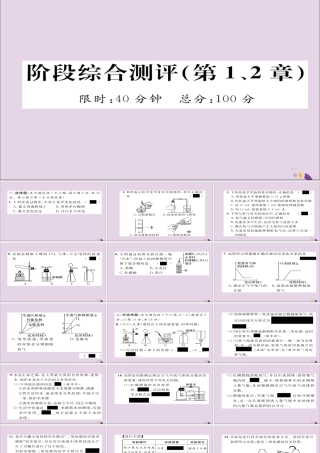 (遵义专版)中考化学总复习 第1编 教材知识梳理篇 阶段综合测评(第1、2章)课件