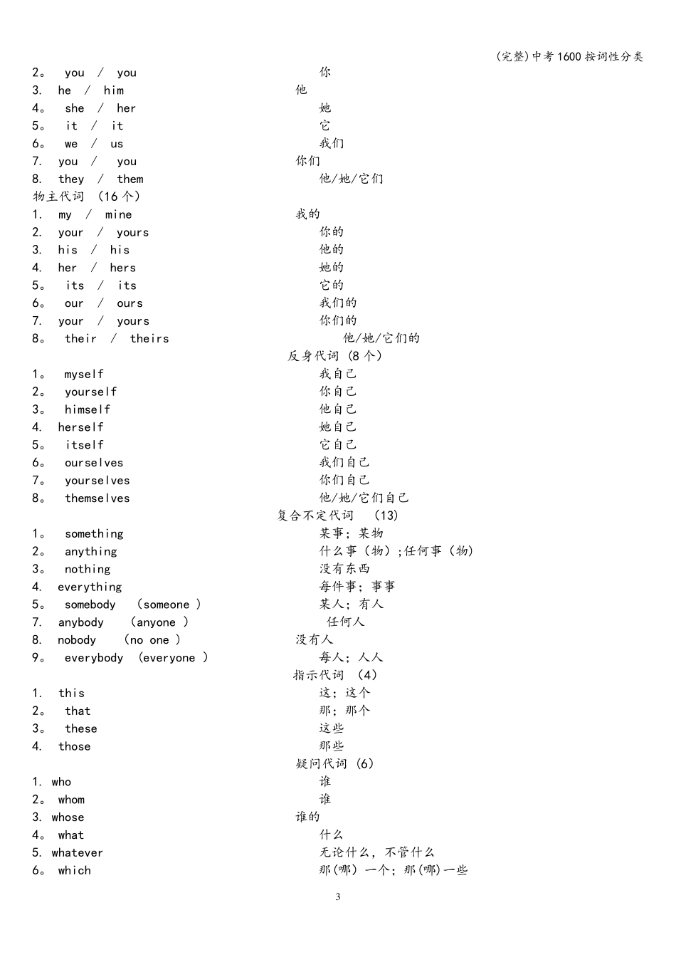 (完整)中考1600按词性分类_第3页