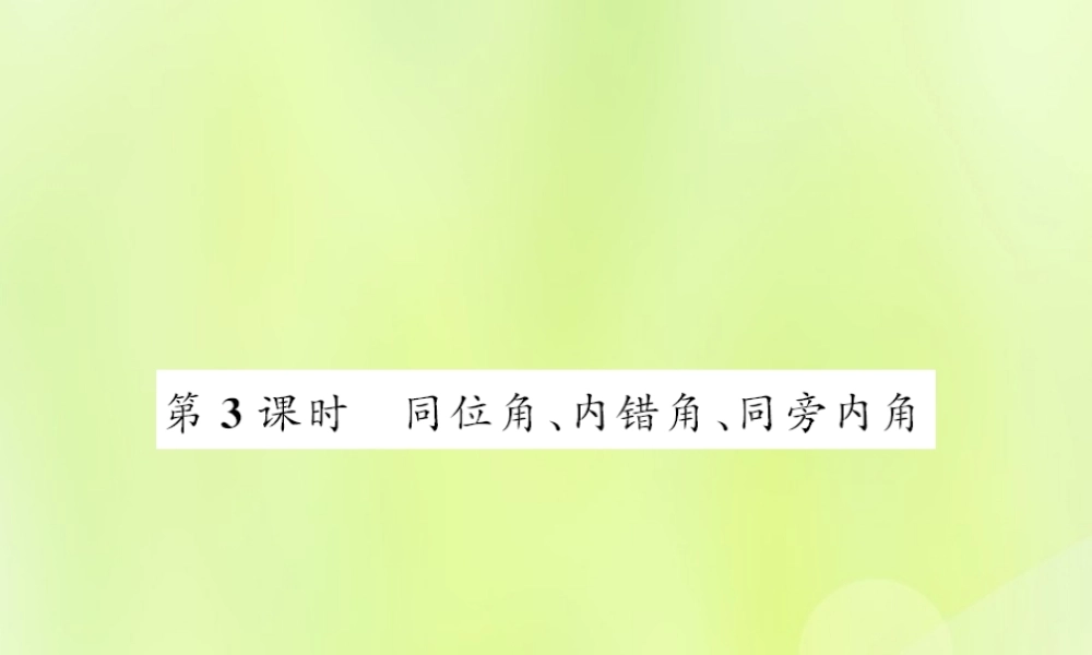 七年级数学上册 第5章 相交线与平行线 5.1 相交线 第3课时 同位角、内错角、同旁内角习题课件 (新版)华东师大版 课件