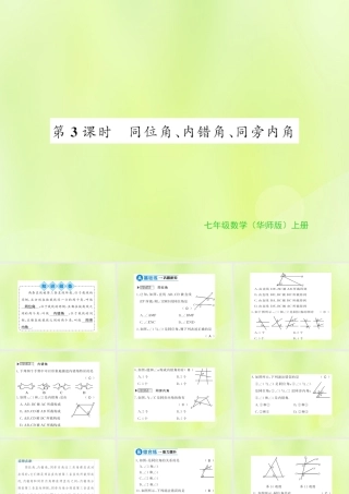 七年级数学上册 第5章 相交线与平行线 5.1 相交线 第3课时 同位角、内错角、同旁内角习题课件 (新版)华东师大版 课件