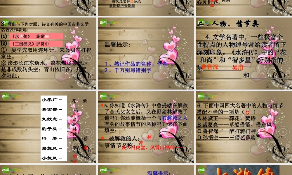 中考语文专题复习 走进名著，亲近经典课件